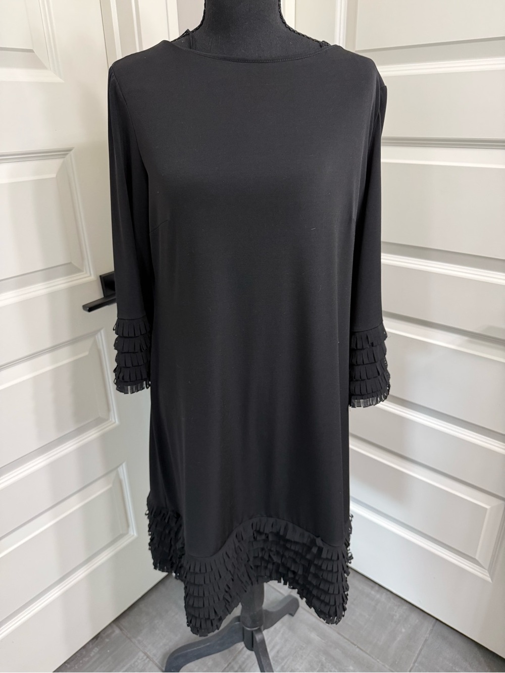 Morgan McFeeters Classy Black Ruffle-Hem Dress